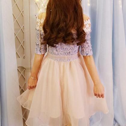 Super Cute Summer Lace Short Dresses, Lace Teen..