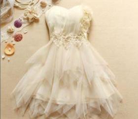 Lovely Ivory Sweetheart Straps Short Homecoming Dress Party Dress, Short Formal Dresses