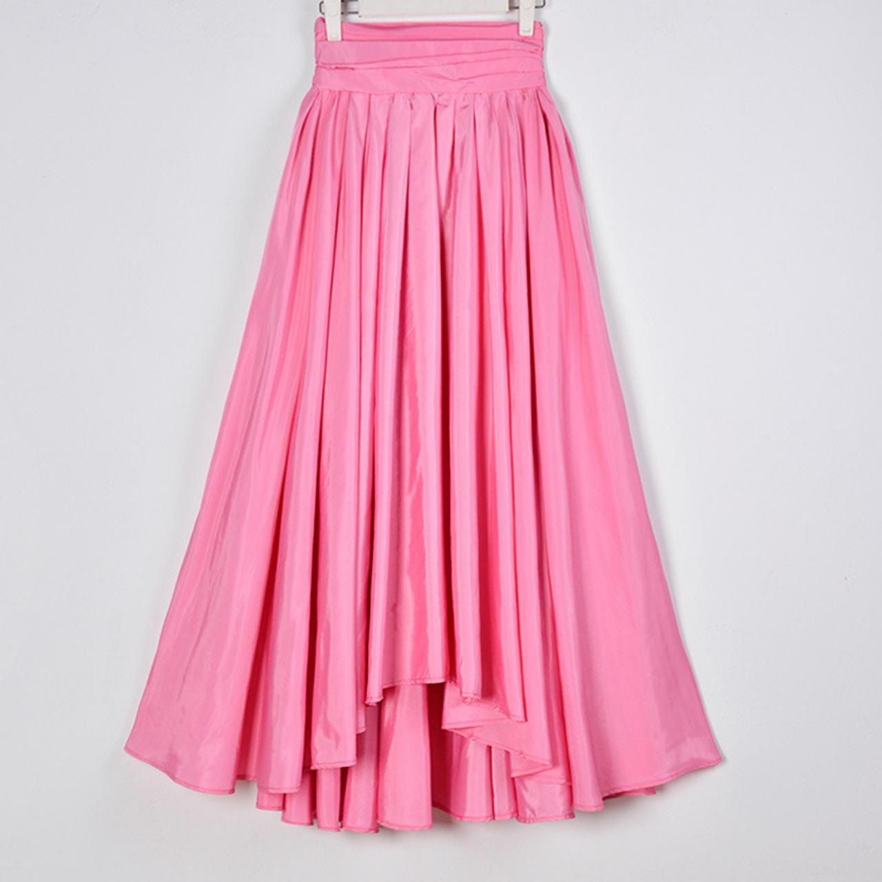 Elegant Dark Pink High Low Long Skirts, High Quality Women Pink Skirts, Fashionable Skirts