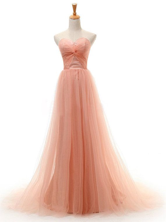 coral a line prom dress Sun-imperial