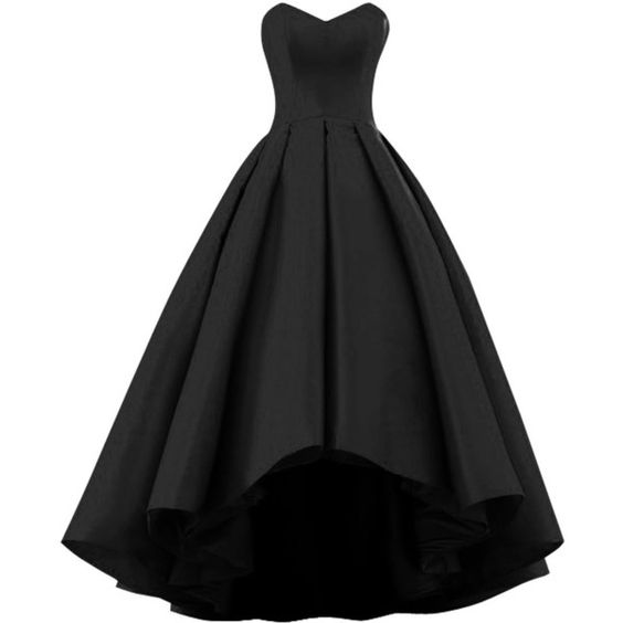 Satin Gorgeous Sleeveless Formal High Low Gowns, Black Occasion Dresses, Sweet 16 Gowns