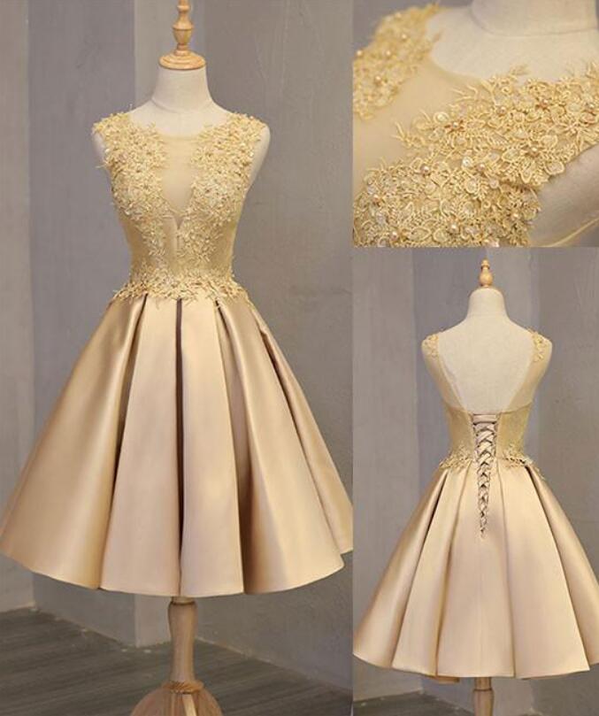 Gold formal hot sale dresses short