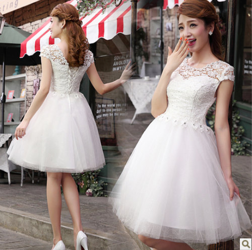 White Lace Tulle Homecoming Dresses, Sweet 16 Party Dresses, White Graduation Dresses