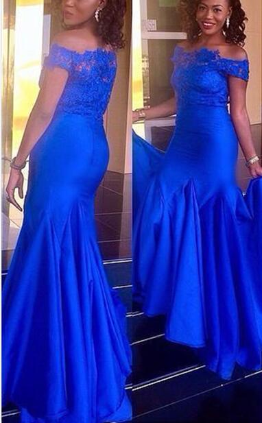 Blue Long Prom Dresses, Party Dresses, Prom Gown 2018