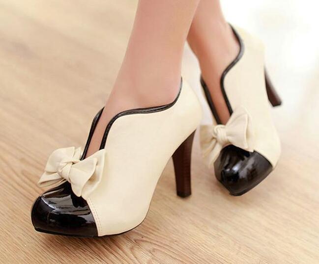 Lovely Teen High Heels With Bow, Cute Shoes, Women Cute Shoes