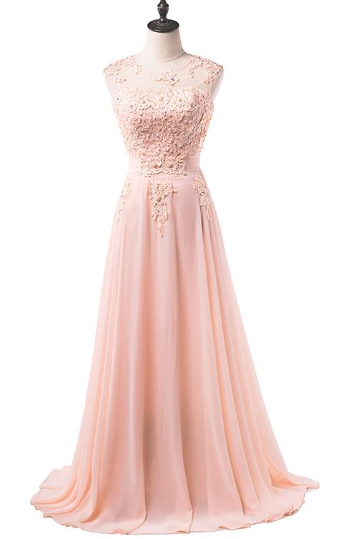 Pink Floor Length Prom Dress 2018, Party Dresses, Bridesmaid Dresses, Formal Gowns