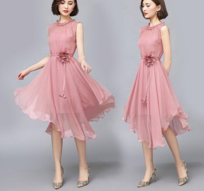 Pink Short Chiffon Bridesmaid Dresses, Lovely Bridesmaid Dresses, Short Bridesmaid Dresses