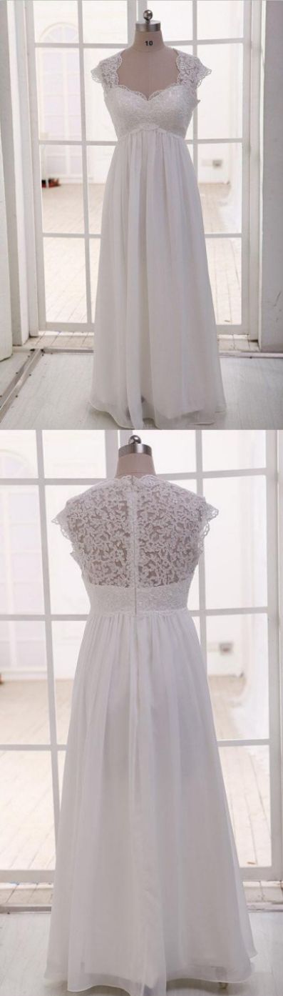Charming Wedding Dresses, High Waist Lace Applique Formal Dress, Bridal Gowns