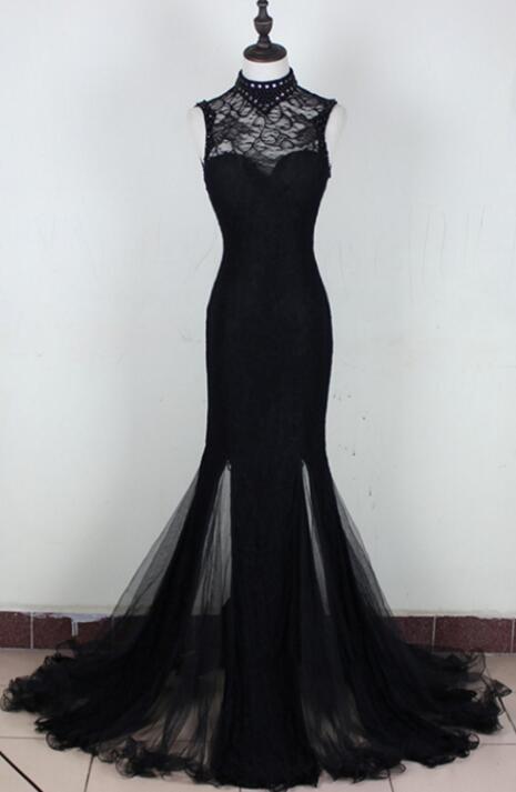 chinese dress ladies Black & White Shoulder Bow Mermaid Dress L