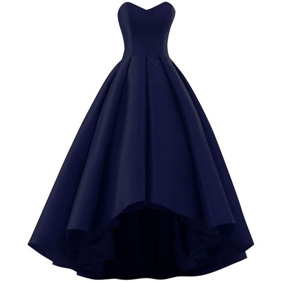 dark blue floor length dress