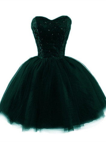 dark green short homecoming dress