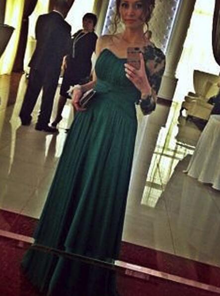 Dark Green One Shoulder Pretty Elegant Evening Dress, Prom Dress 2018, Party Dress For Weddings