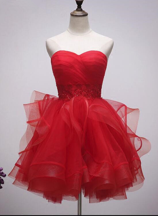 short red tulle dress