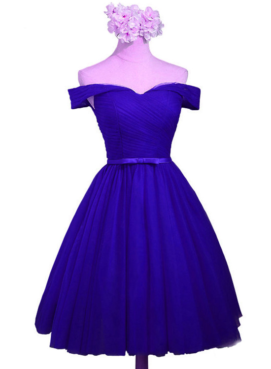 Royal Blue Knee Length Formal Dress, Blue Party Dresses, Royal Blue Formal Dresses