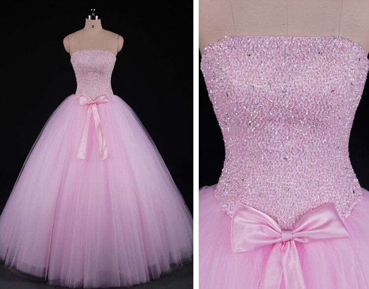 Pink Sweet 16 Gowns, Gorgeous Tulle Ball Gowns, Handmade Formal Dresses