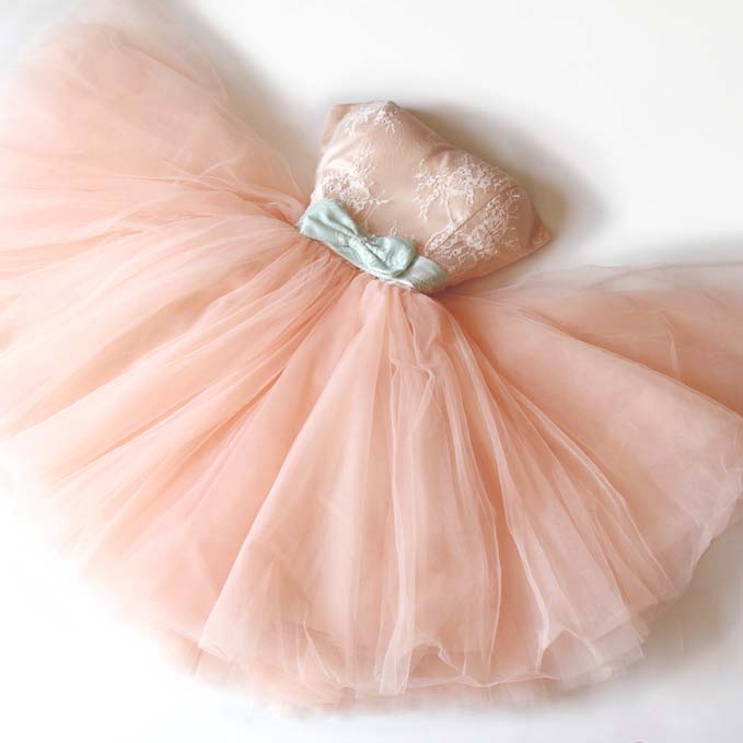 Light Pink Tulle With Lace Short Princess Party Dress,pearl Pink Formal Dress, Homecoming Dress