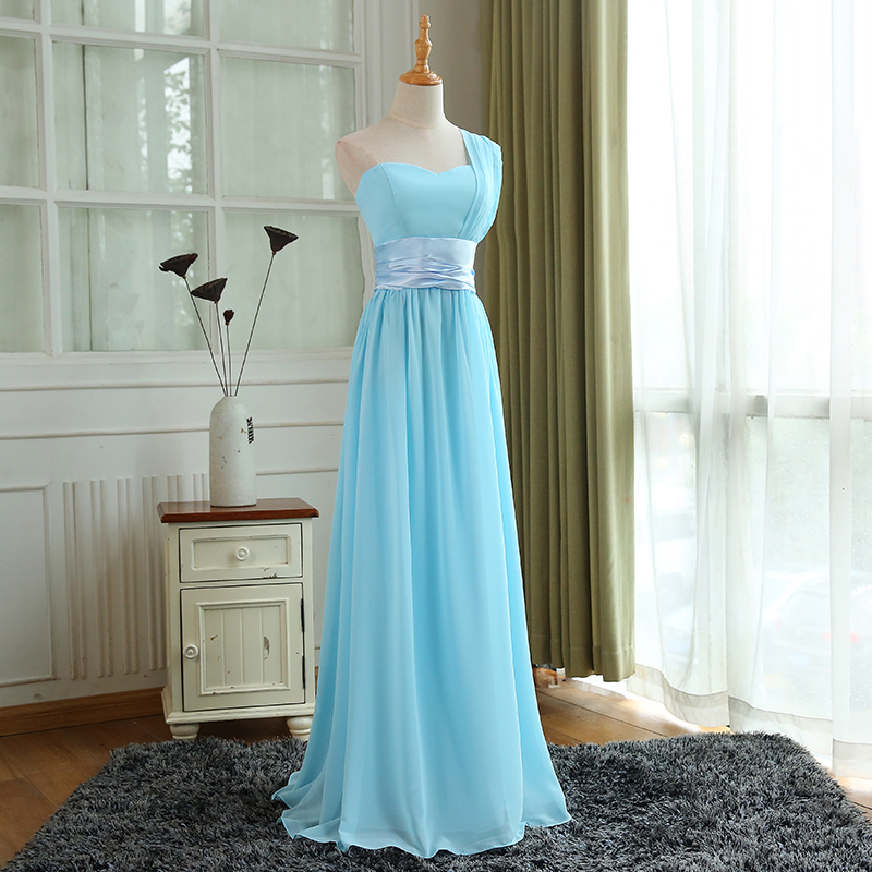 Light Blue Bridesmaid Dress, Pretty Blue Wedding Party Dress, Formal Gowns