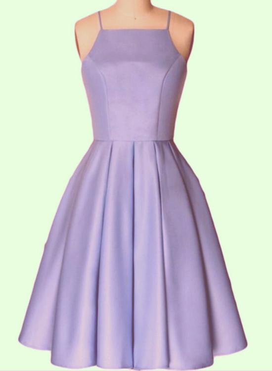 Lavender Halter Satin Homecoming Dresses, Lovely Satin Party Dress, Formal Dress 2019