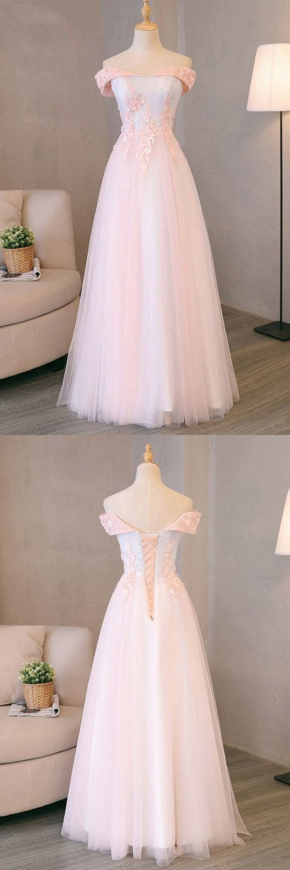 Pink And Light Blue Sweetheart Tulle Prom Dress 2019, Charming Formal Gown 2019, Party Dress 2019