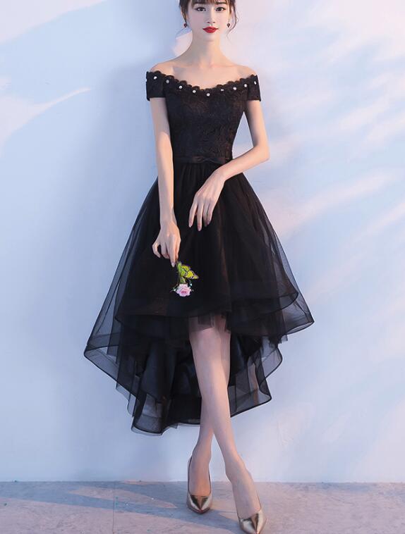 black high low prom dress