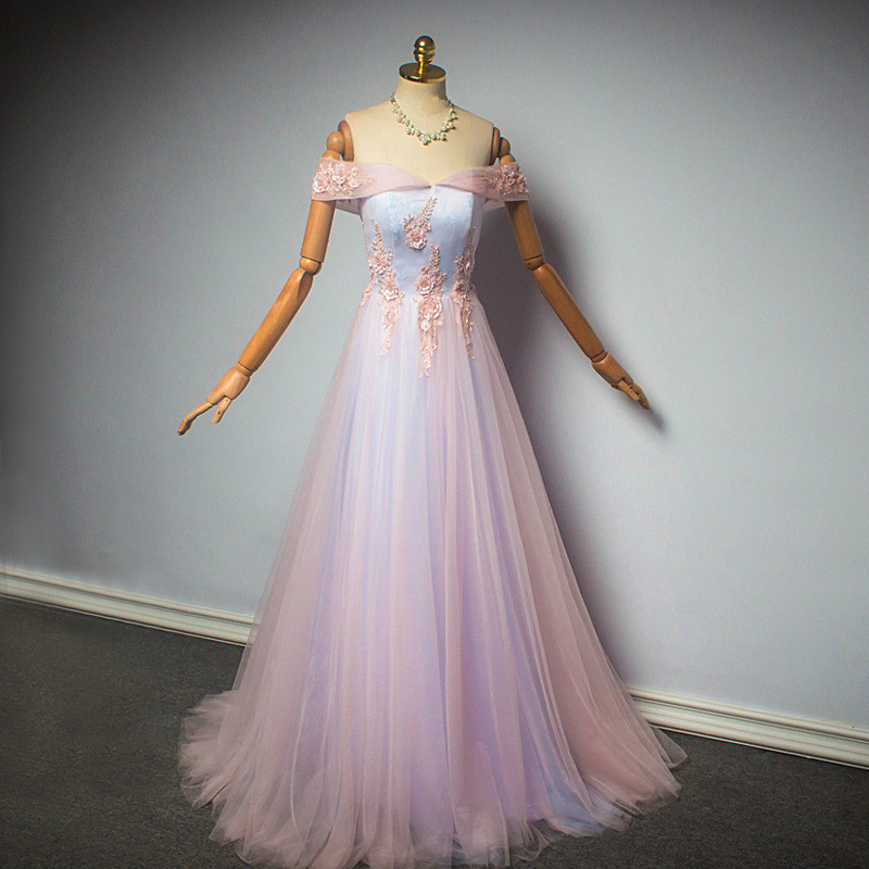 open lace back dress A-Line 3D Flower Junior Prom Dresses Lace Two Piece Prom Gown US14 / Blue