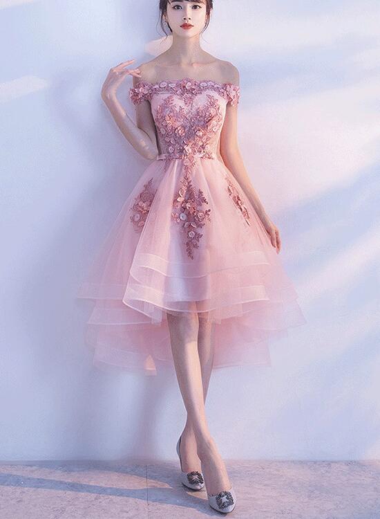 pink high low dress