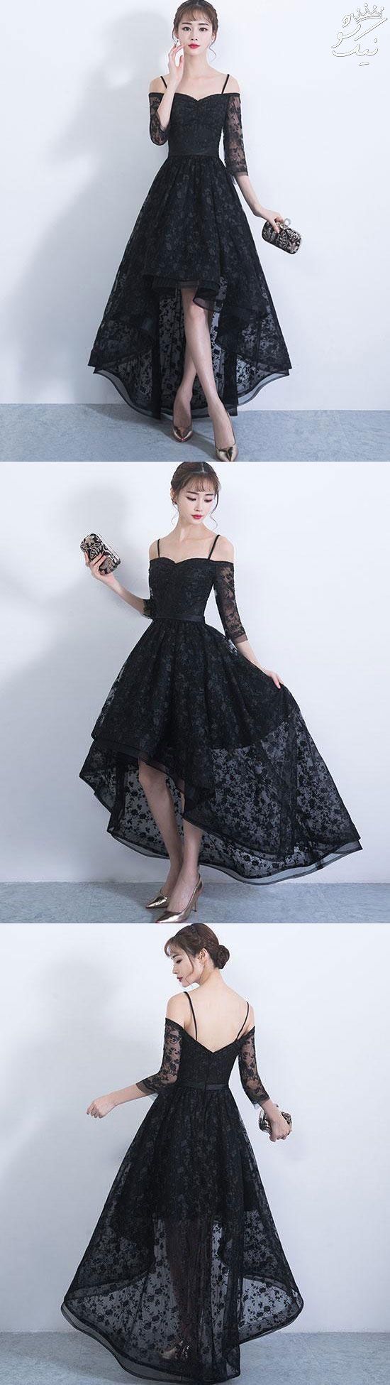 Black Lace Lovely Prom Dresses 2019, Lovely Party Dresses 2019
