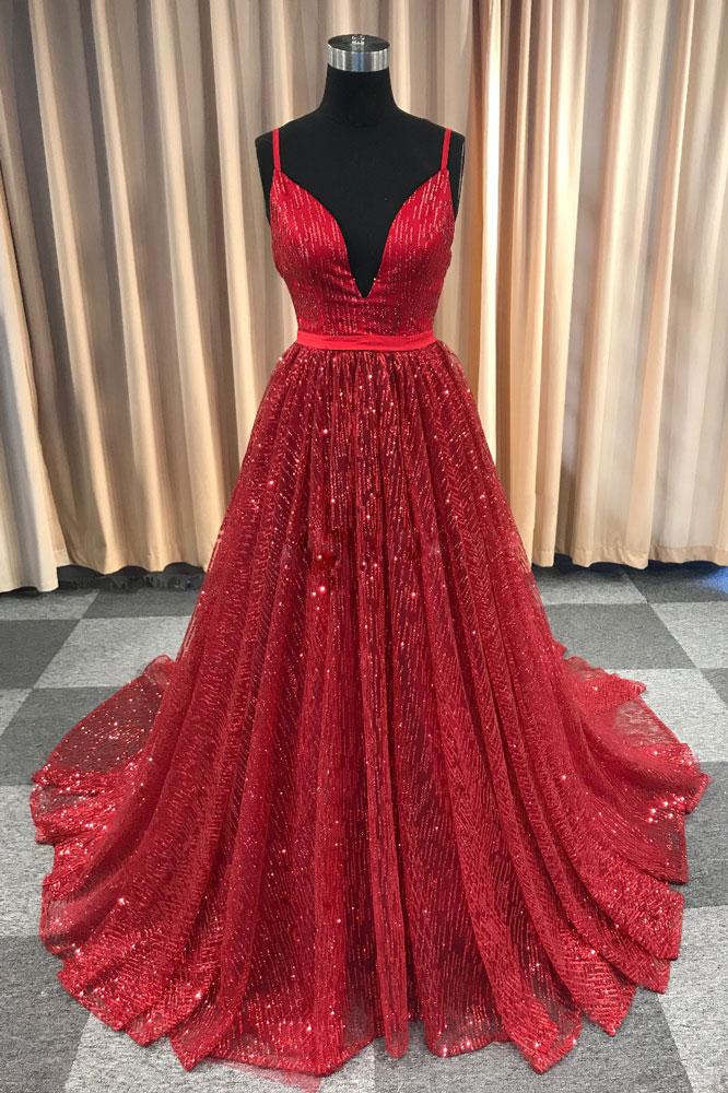 Red Sparkling Prom Dress Online Store ...