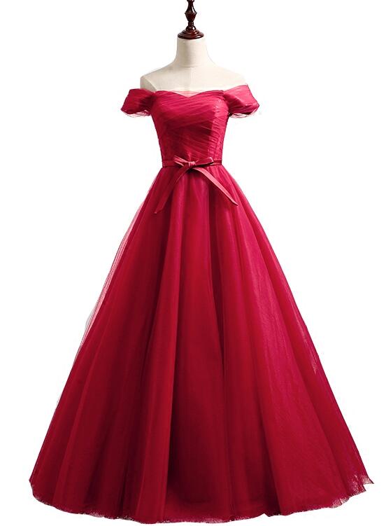 Stylish Off Shoulder Party Dress 2019, Red Formal Gown 2019, Cute Formal Dress