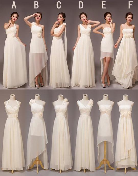 Simple Chiffon Ivory Handmade Long Party Dress, Beautiful Prom Dresses 2019