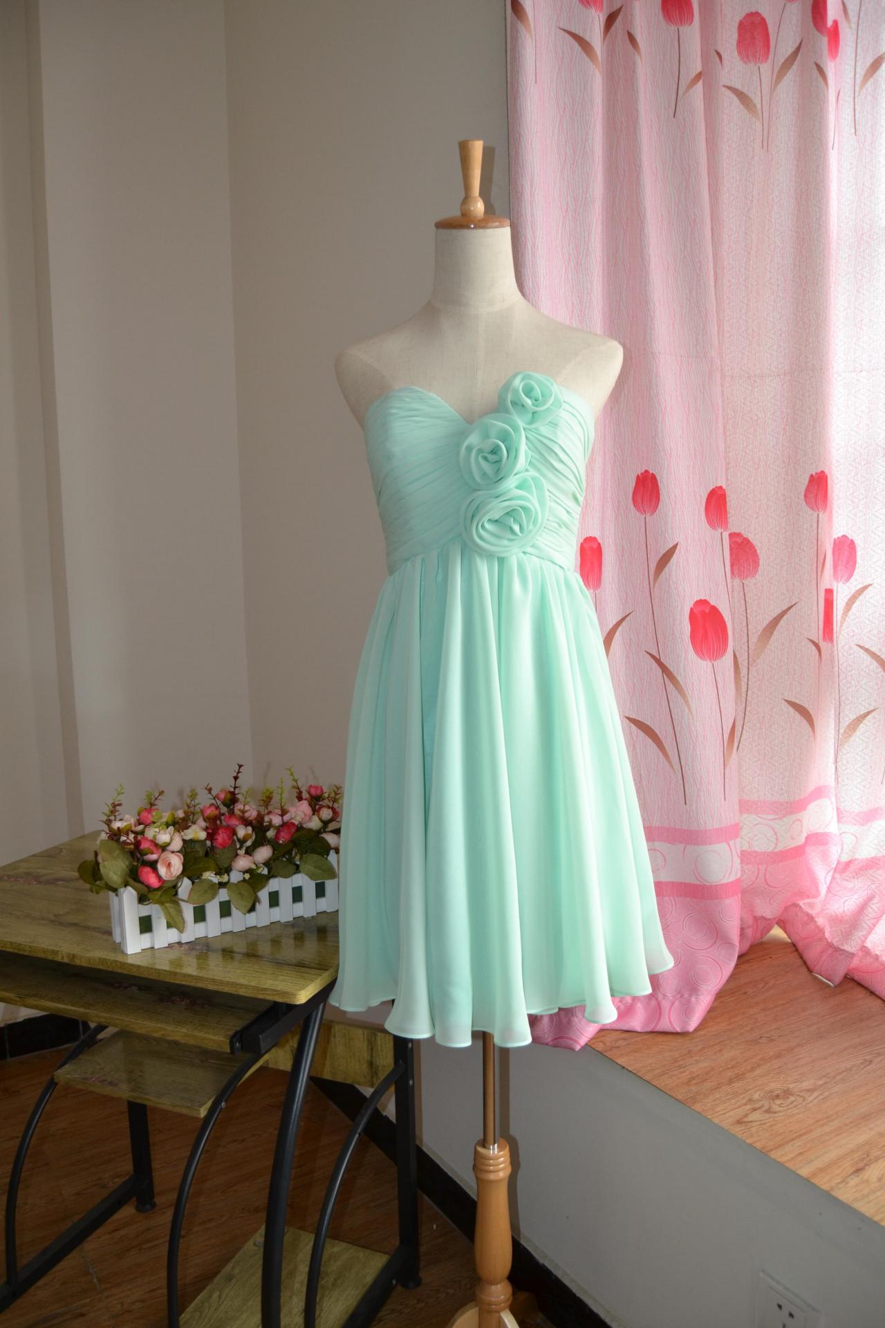 Knee Length Bridesmaid Dresses /mismatch Mix Match /mint Green / Dresses / Bridesmaid / Party Dress/ Wedding Dress/ Bride ( Color #81)