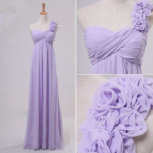 Pretty Lilac A-line One-shoulder Floor Length Prom Dress/graduation/bridesmaid Dresses, Prom Dresses 2016
