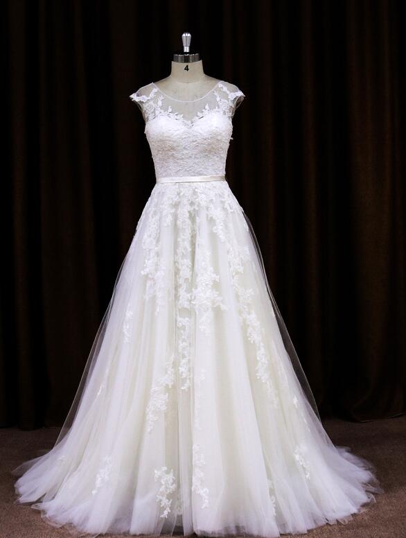 Beautiful High Quality Handmade Ivory Beach Wedding Dress, Charming Formal Dress 2019