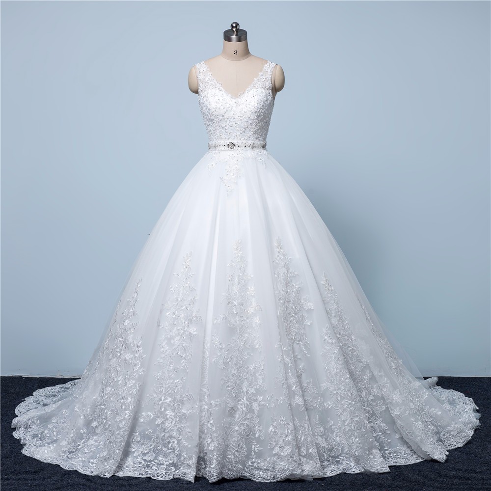 Beautiful White Sweet 16 Gown, Lace Wedding Dresses