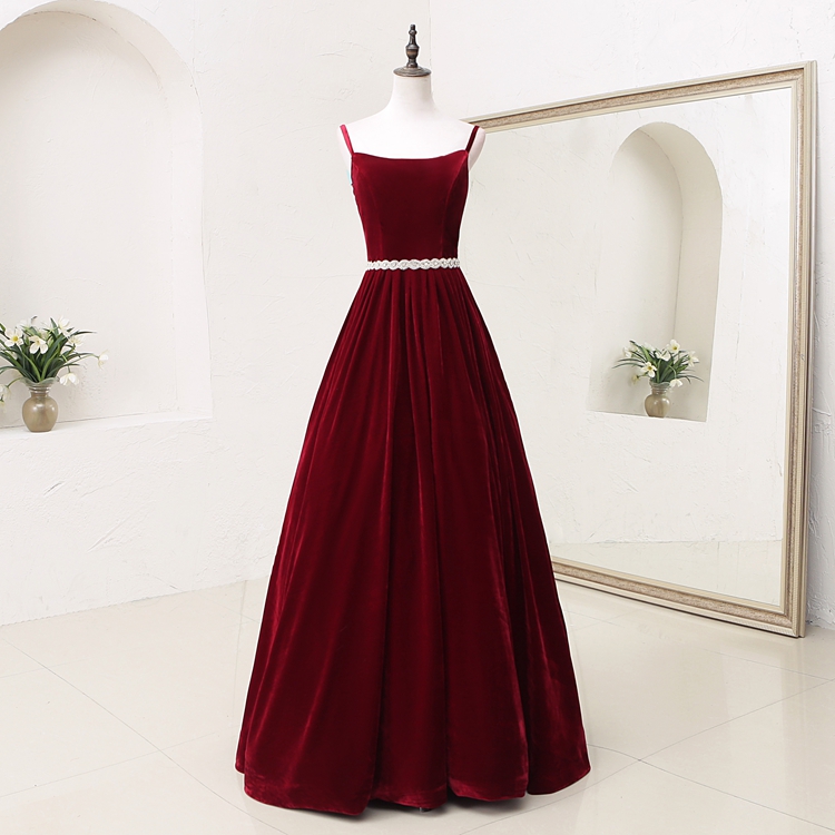 Dark Straps Long Gown, Charming Party Dress on Luulla