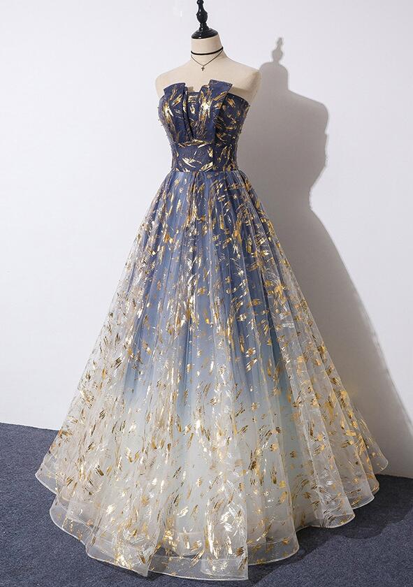 Blue Fashionable Long Party Dress, Blue Prom Dress 2020 Long
