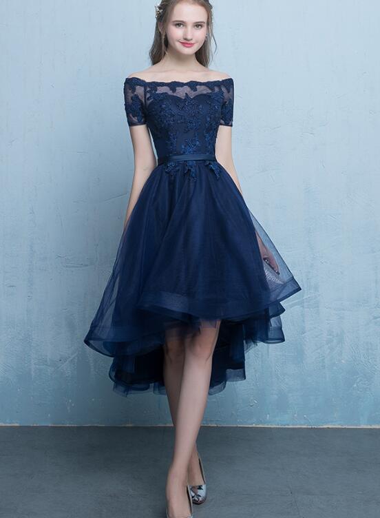 Charming Tulle Short Party Dress, Blue Prom Dress, Homcoming Dress