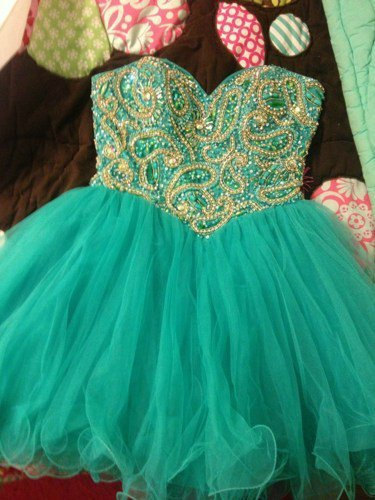 Charming Mini Tulle Green Prom Dresses 2016 With Beadings, Short Prom Dresses, Homecoming Dresses, Party Dresses