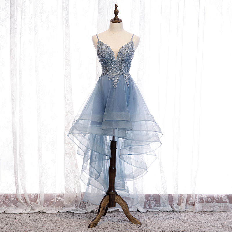 Charming Blue Tulle Homecoming Dress, Short Prom Dress 2020