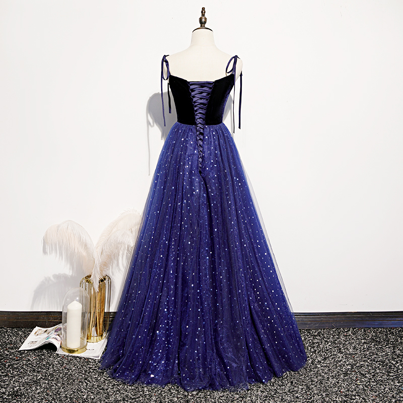 open lace back dress Royal Blue V-Neck Strapless Mermaid with Light Blue Bowknot Prom Dresses, CP1062 US6 / Custom Color(Leaving A note) main image 0