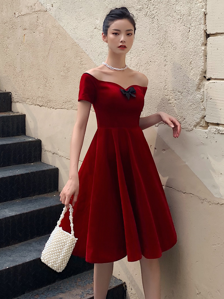 Simple V Neck Off Shoulder Satin Long Prom Dress Evening Dress – shopluu