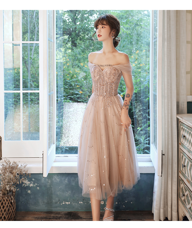 Lovely Pink Off Shoulder Beaded Tulle Short Party Dress Homecoming Dress, Pink Prom Dress Bridesmaid Dress Lovely Pink Off Shoulder Beaded Tulle Short Party Dress Homecoming Dress, Pink Prom Dress Bridesmaid Dress