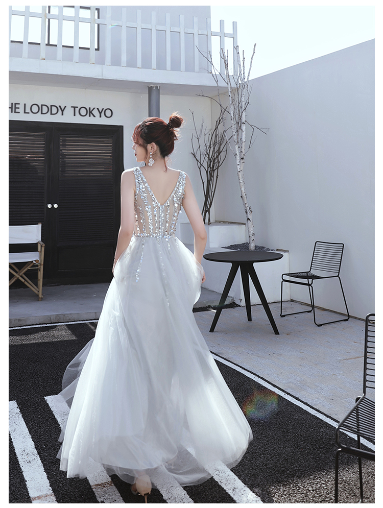 Beaded Tulle Long Party Dress main image 0