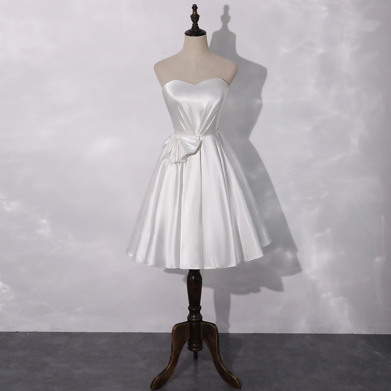 green emerald velvet dress Queendancer Women White Knee Length A Line Graduation Dress Satin Deep  V-Neck Spaghetti Straps Little White Dress – queendanceruk