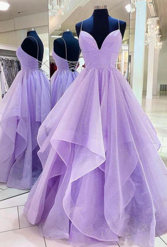 Purple Prom Dresses A Line Off The Shoulder Floral 3D Flower Evening Party  Dress | eBay