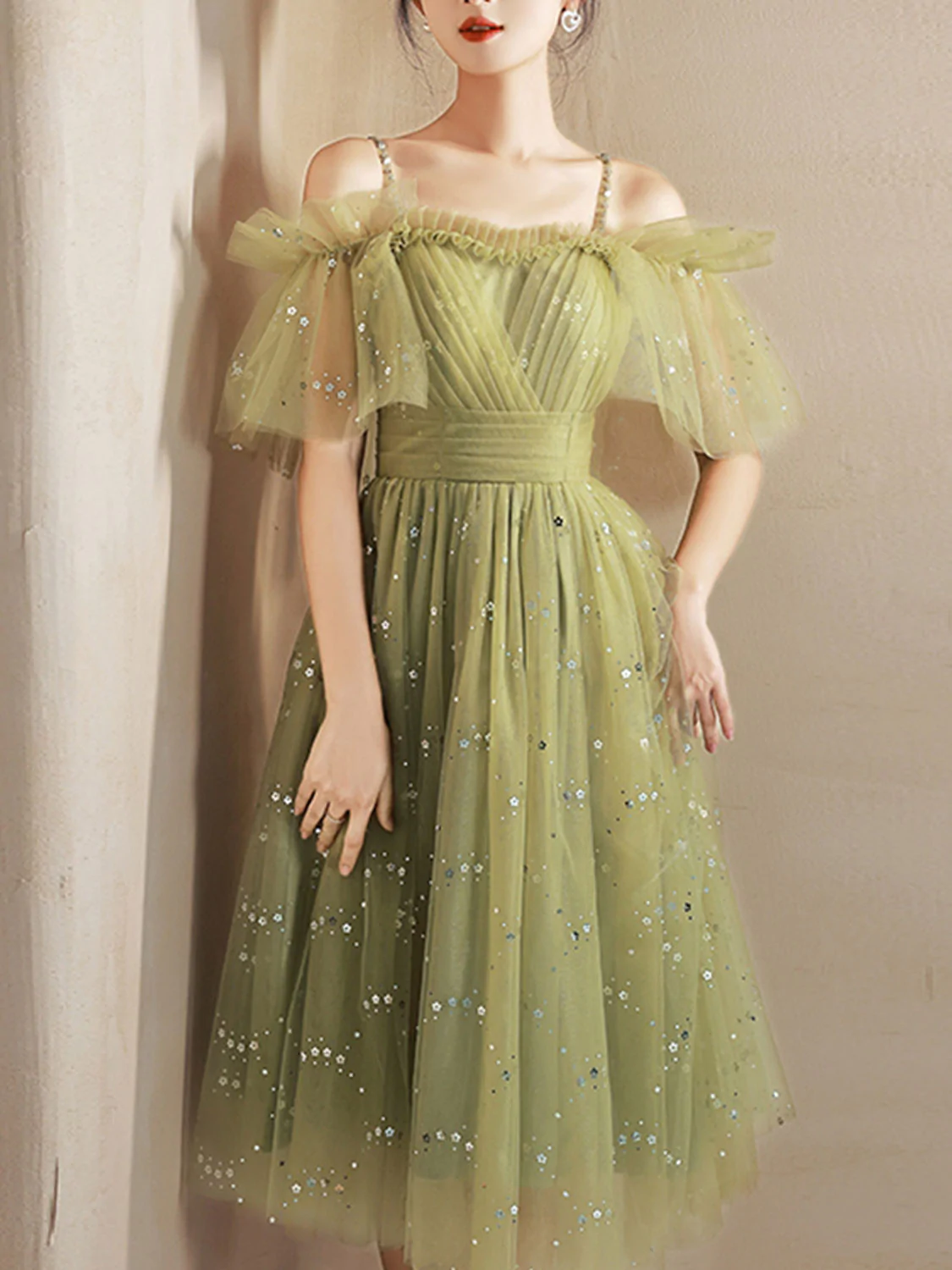 Light GreenTulle Short Party Dress Homecoming Dress, Green Prom Dress