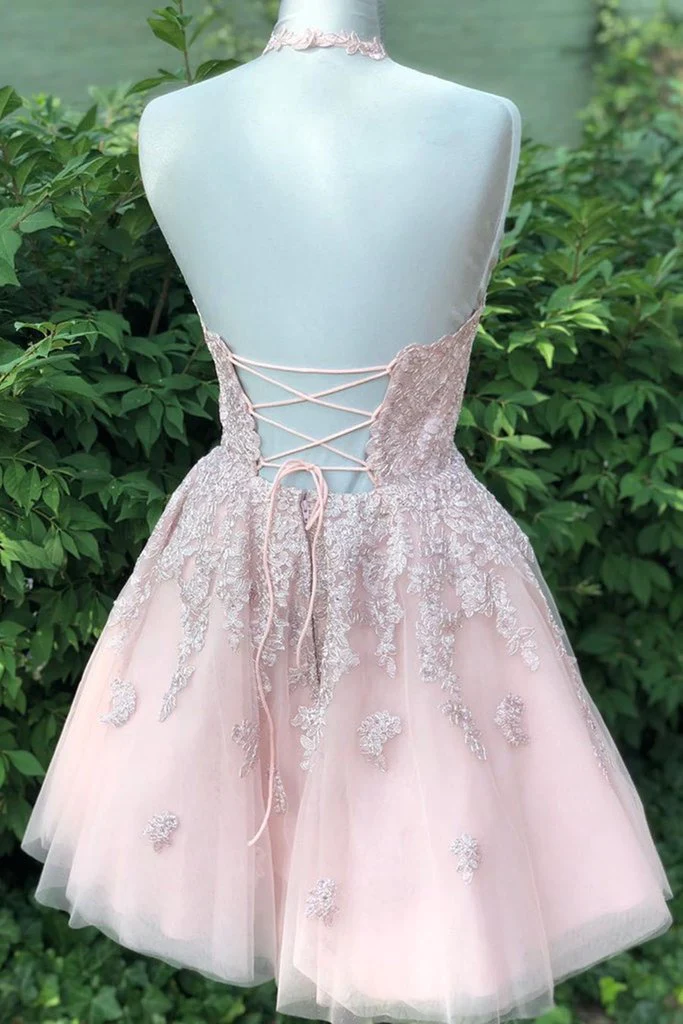 pink tulle homecoming dress birthday dress,DS14012 main image 0
