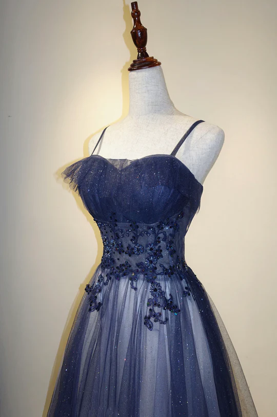 Beautiful Gradient Tulle A-line Long Formal Dress, Gradient Prom Dress Evening Dress main image 1