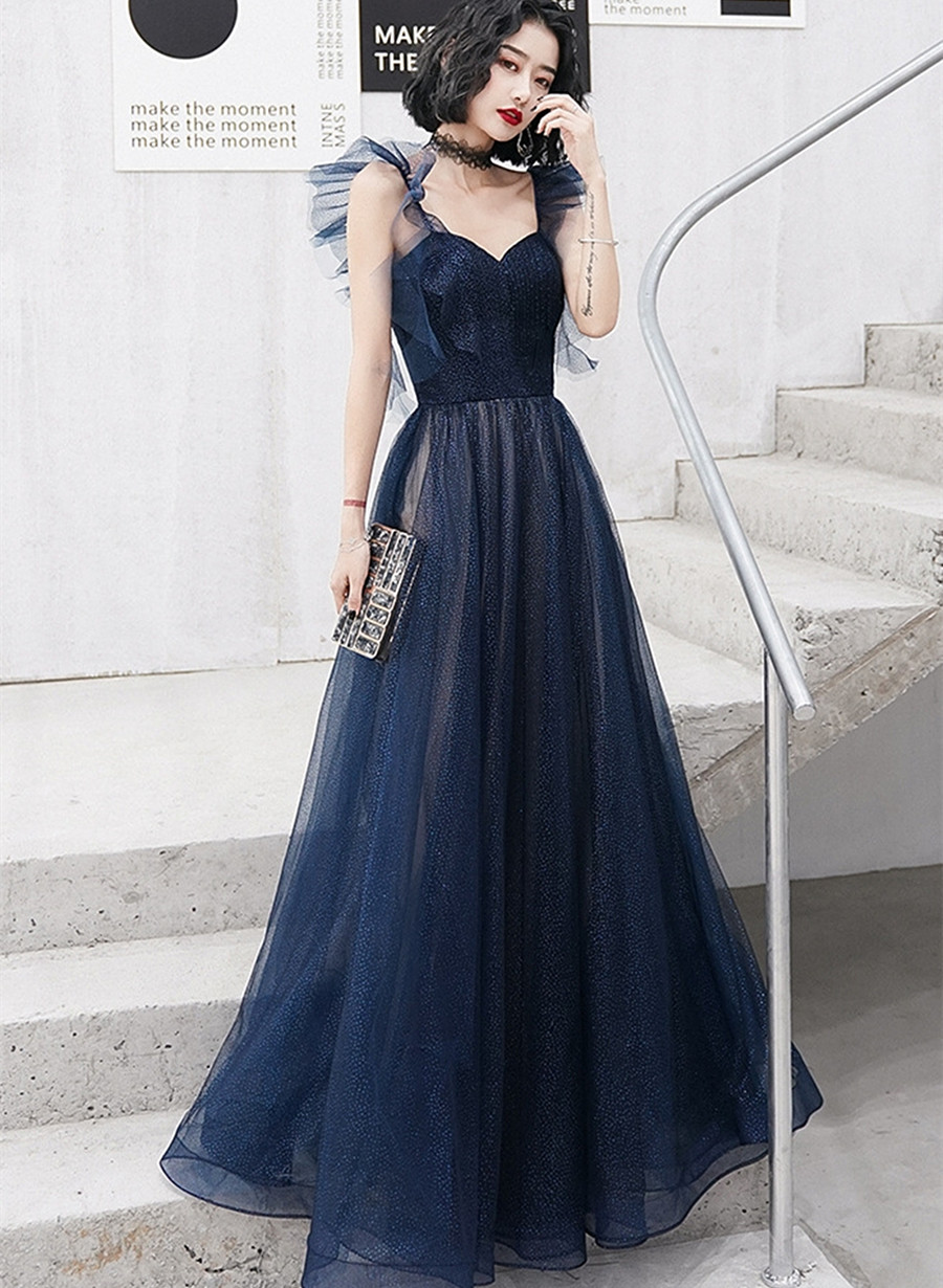 Fit&Flare Royal Blue Prom Dress Rhinestones Dinner Gowns – loveangeldress