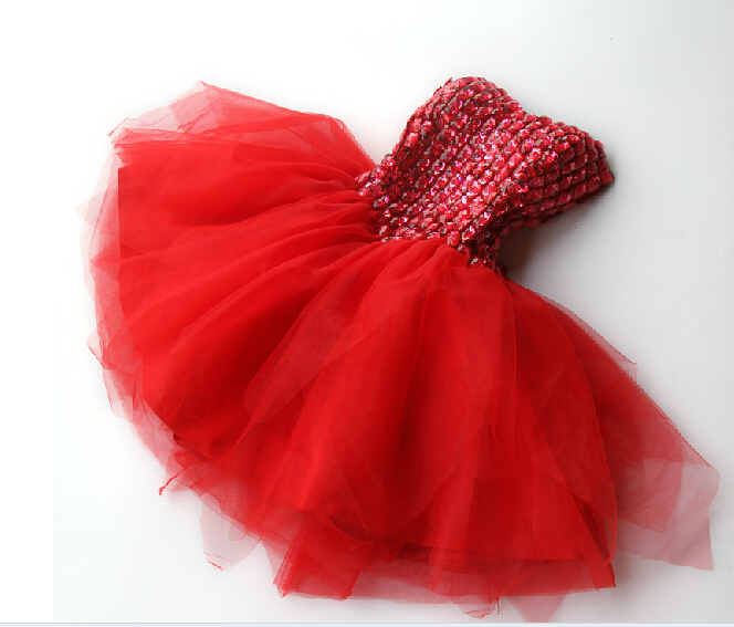 High Quality Red Short Chiffon Homecoming Dress Lace-Up With Rhinestone, Party Dresses, Red Lovely Party Dress